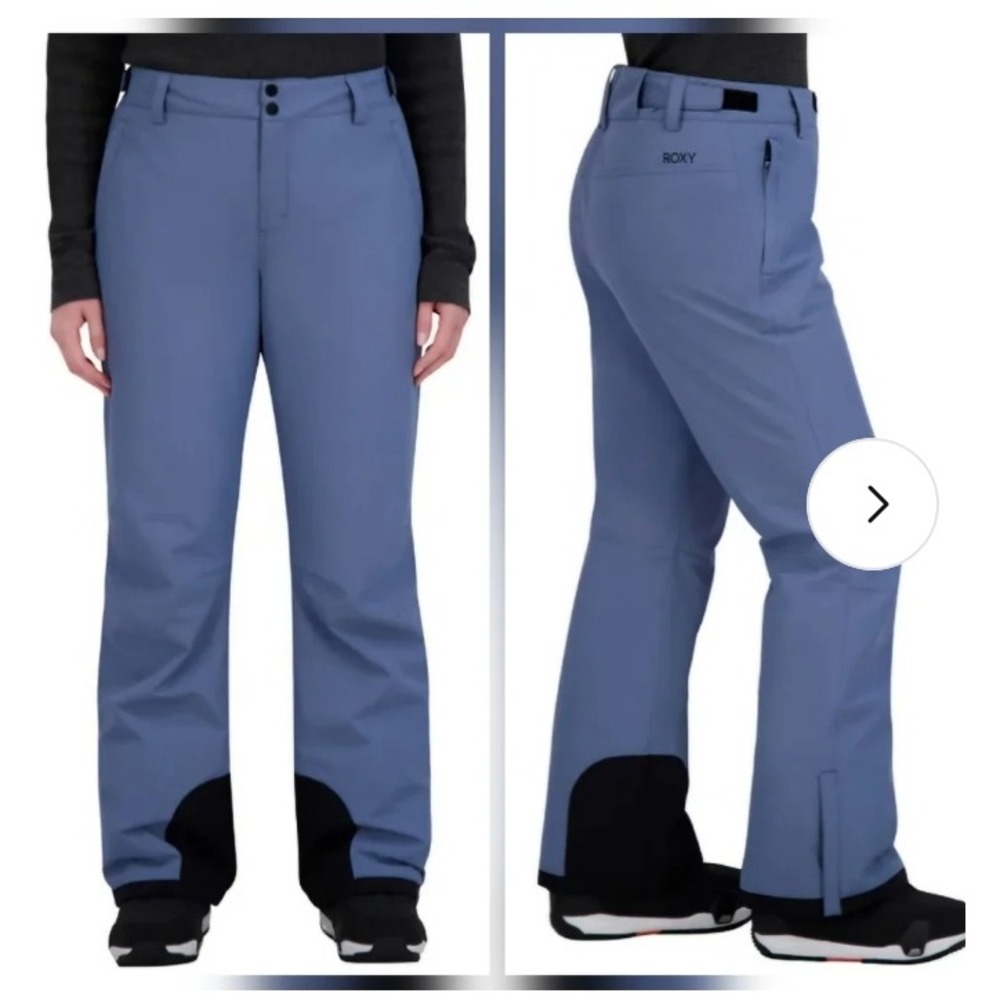 Roxy Women Stelle Blue Insulated Ski Snowboard Pants Adjustable Waist Size M